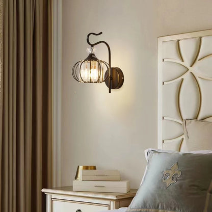 Vintage Luxury Lantern Crystal Wall Lamp