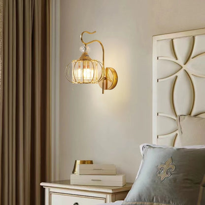 Vintage Luxury Lantern Crystal Wall Sconce