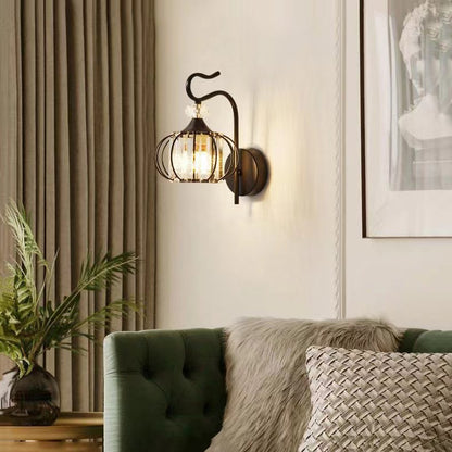 Vintage Luxury Lantern Crystal Wall Light