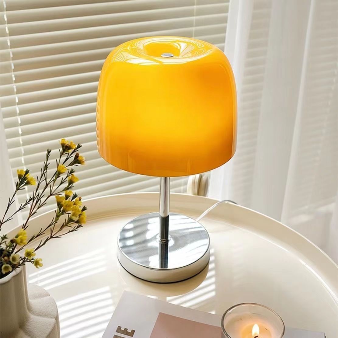 Vintage Minimalist Bauhaus Glass Table Lamp