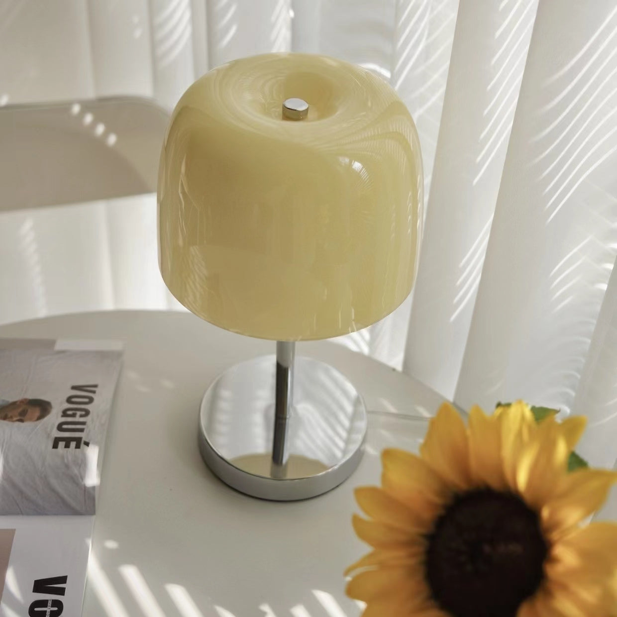 Vintage Minimalist Bauhaus Glass Table Lamp