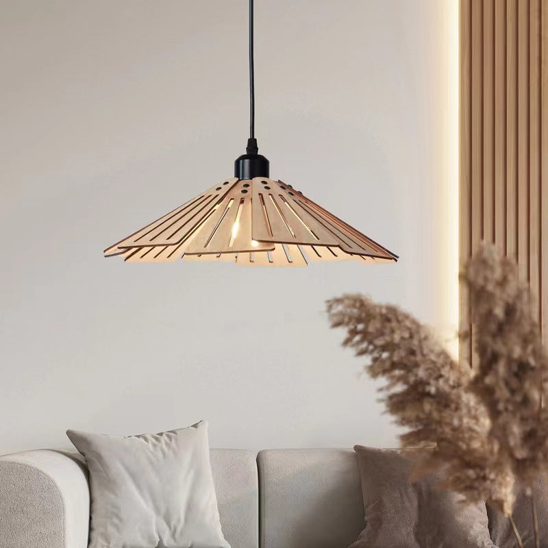 Vintage Minimalist Wooden Pendant Light