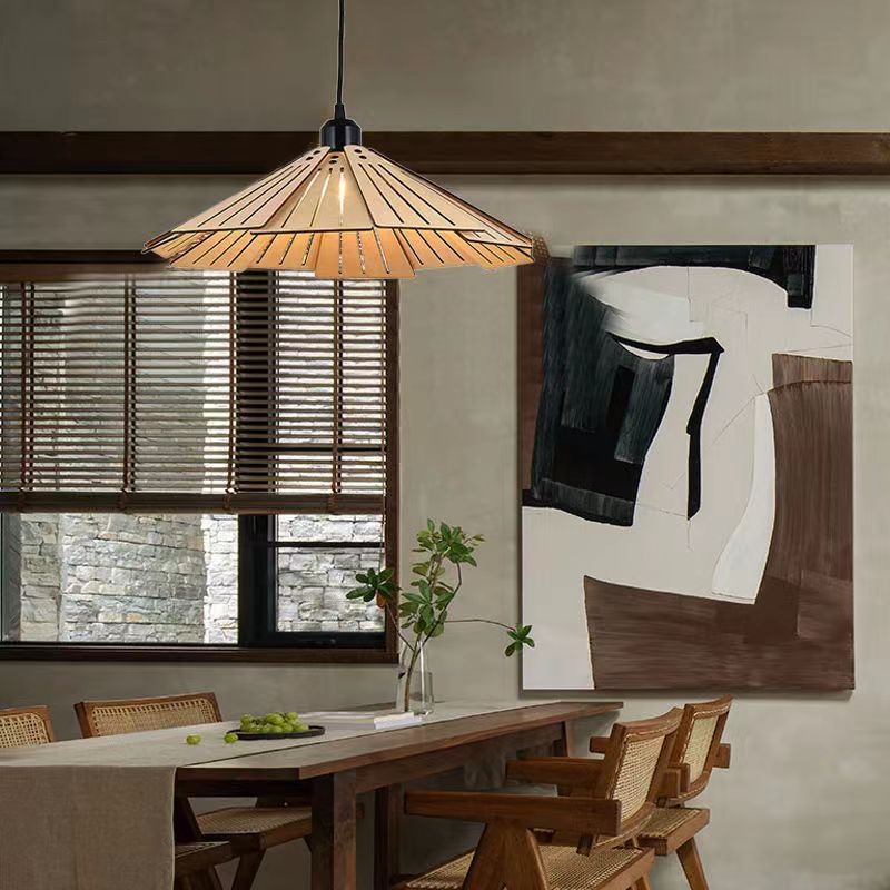 Vintage Minimalist Wooden Pendant Light