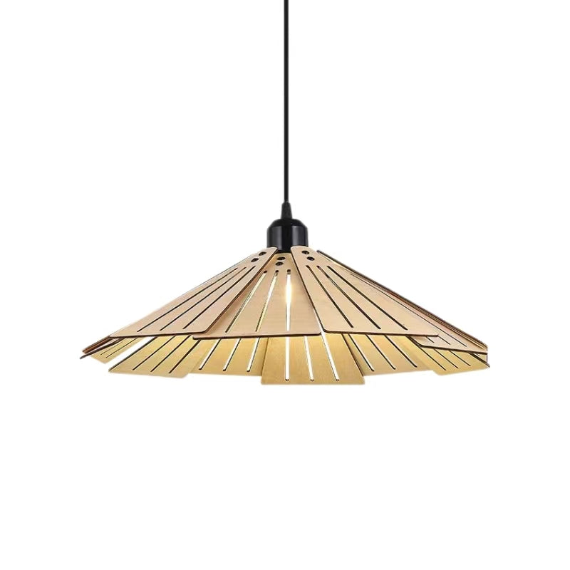 Vintage Minimalist Wooden Pendant Light