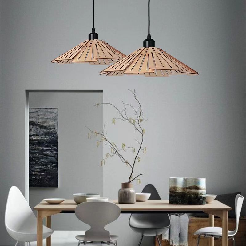 Vintage Minimalist Wooden Pendant Lamp