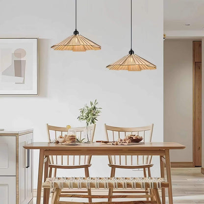 Vintage Minimalist Wooden Pendant Light