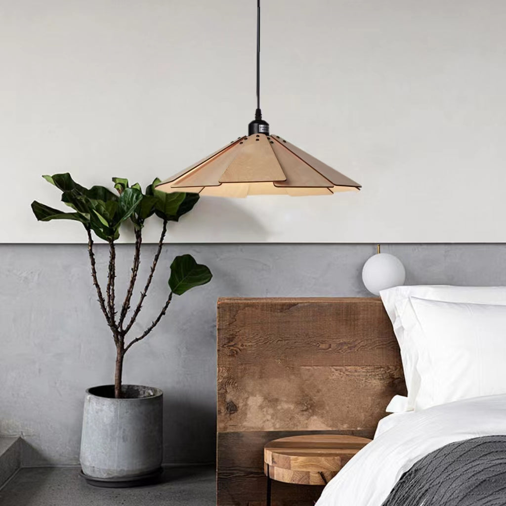 Vintage Minimalist Wooden Pendant Light
