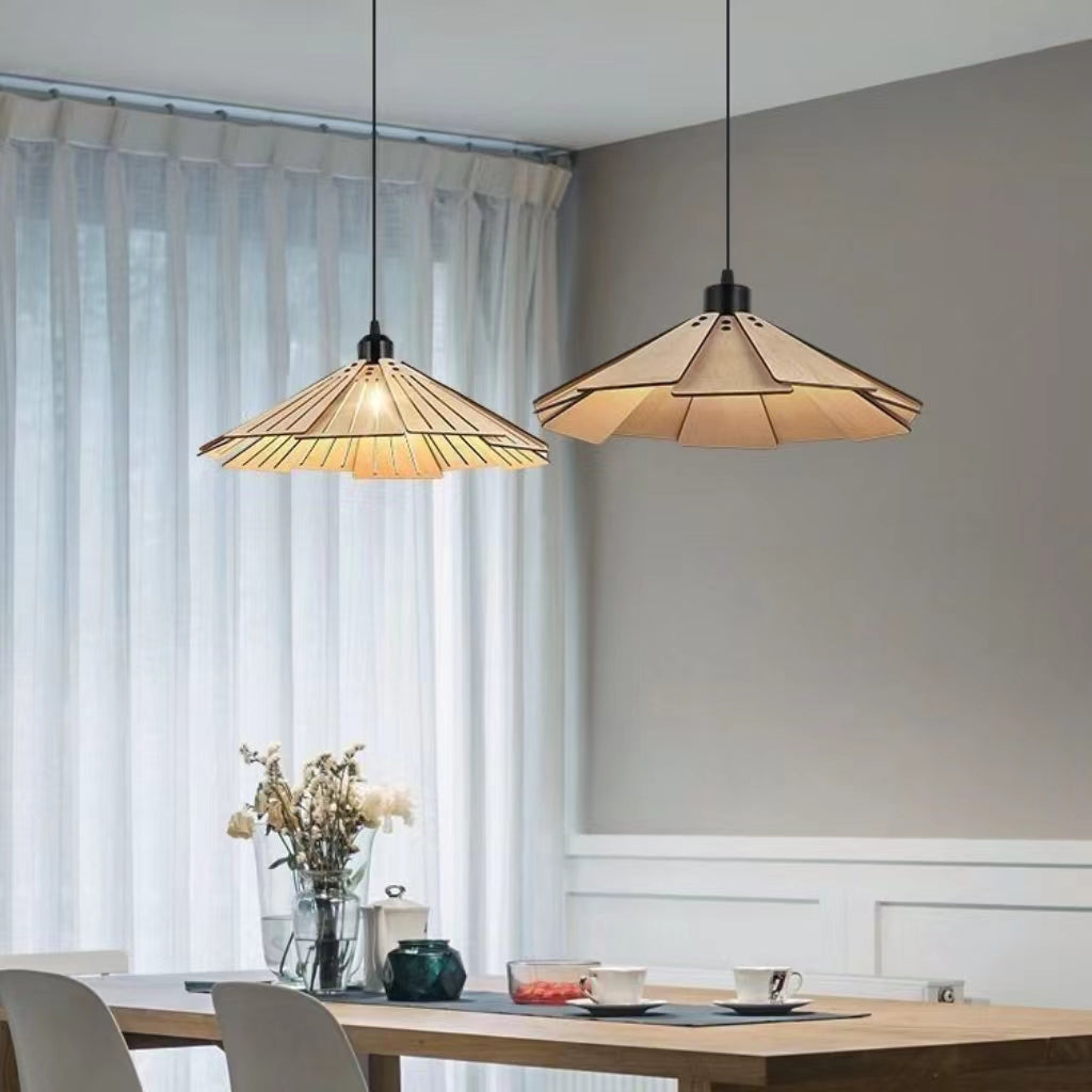 Vintage Minimalist Wooden Pendant Light