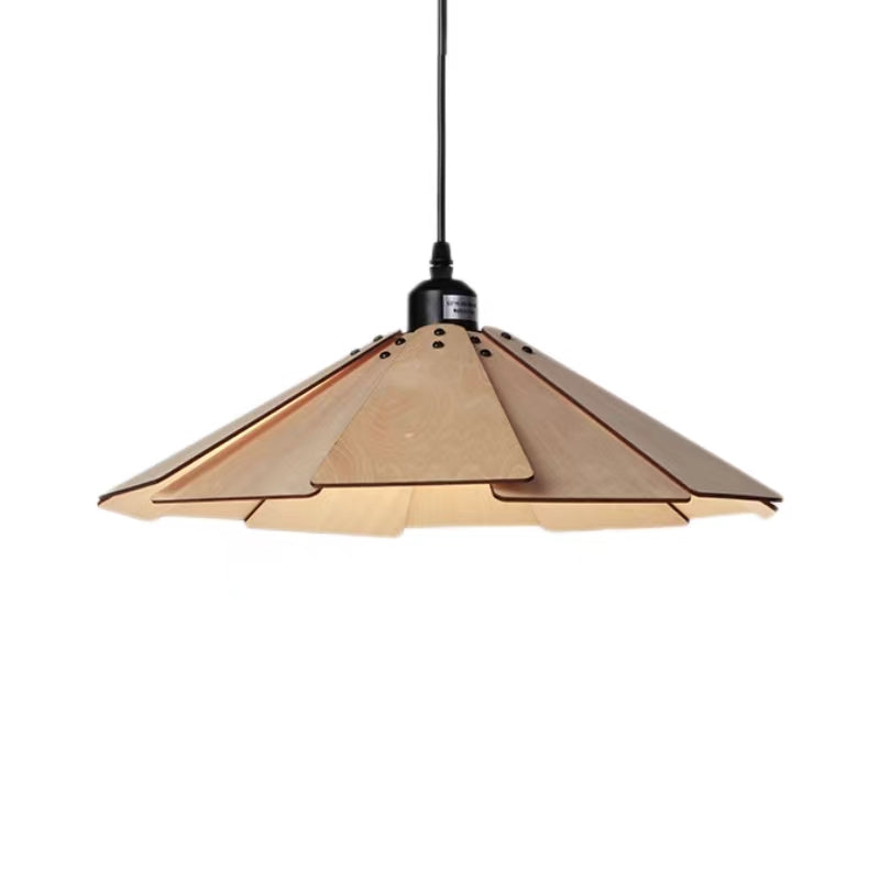 Vintage Minimalist Wooden Pendant Light