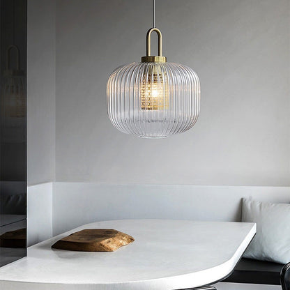 Vintage Ribbed Pendant Light