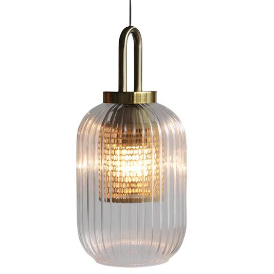 Vintage Ribbed Clear Pendant Light