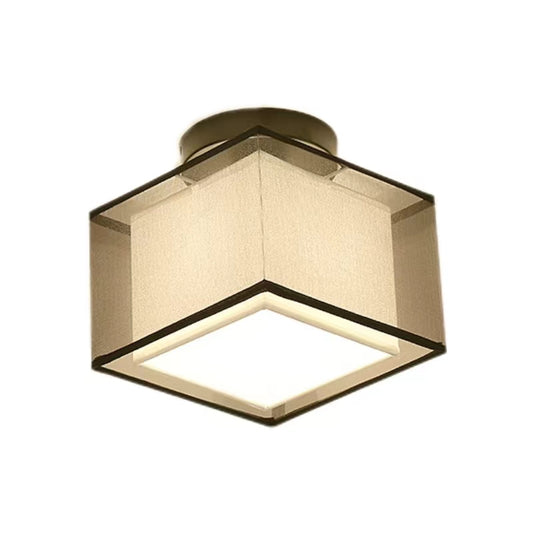 Vintage Wabi Sabi Style Fabric Ceiling Lamp