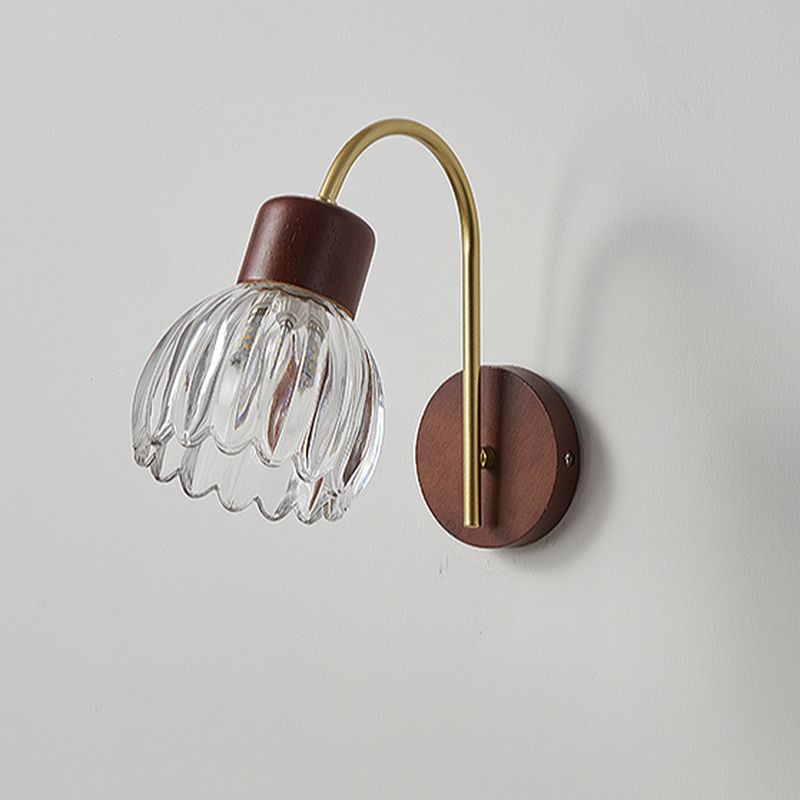 Vintage Wooden Minimalist Glass Wall Light