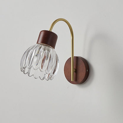 Vintage Wooden Minimalist Glass Wall Light