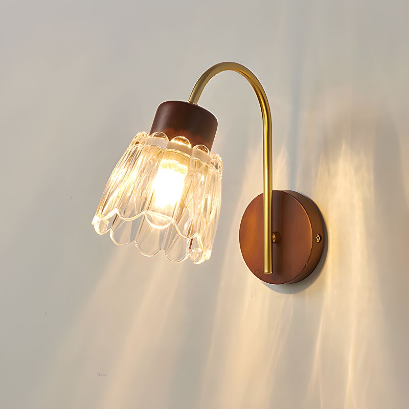 Vintage Wooden Minimalist Glass Wall Lamp