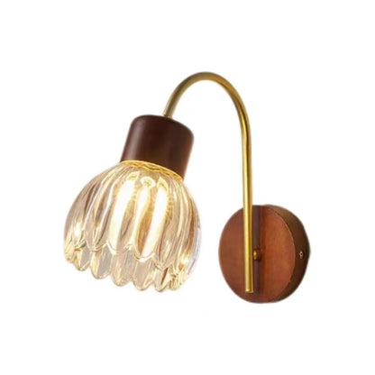 Vintage Wooden Minimalist Glass Wall Light