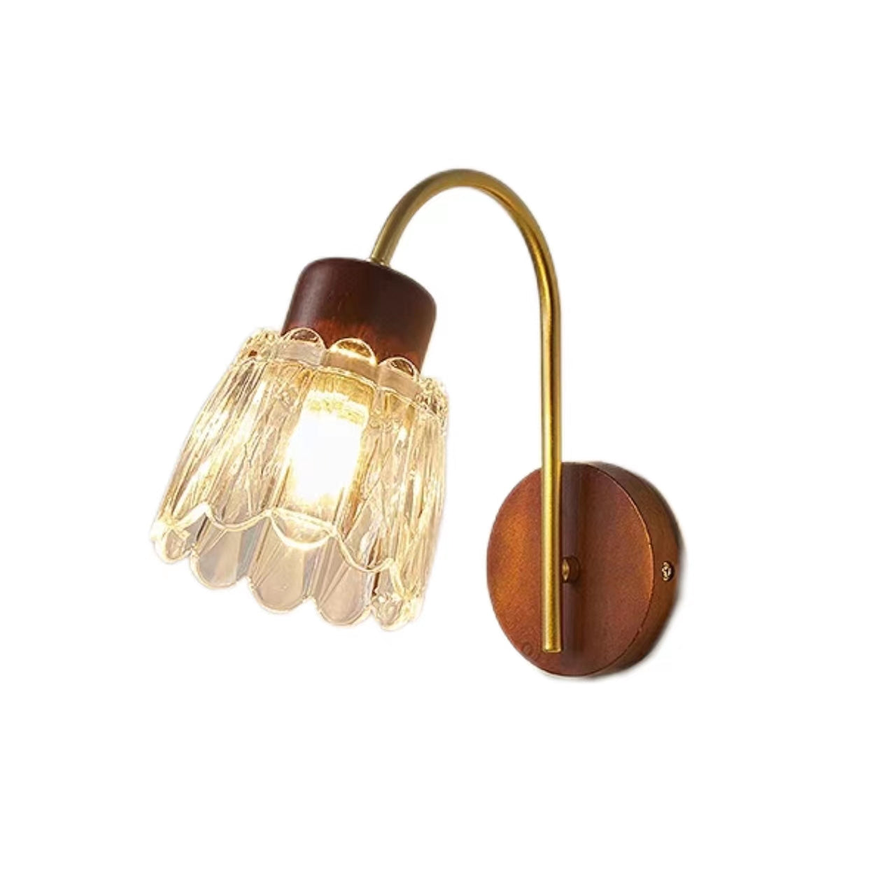 Vintage Wooden Minimalist Glass Wall Light