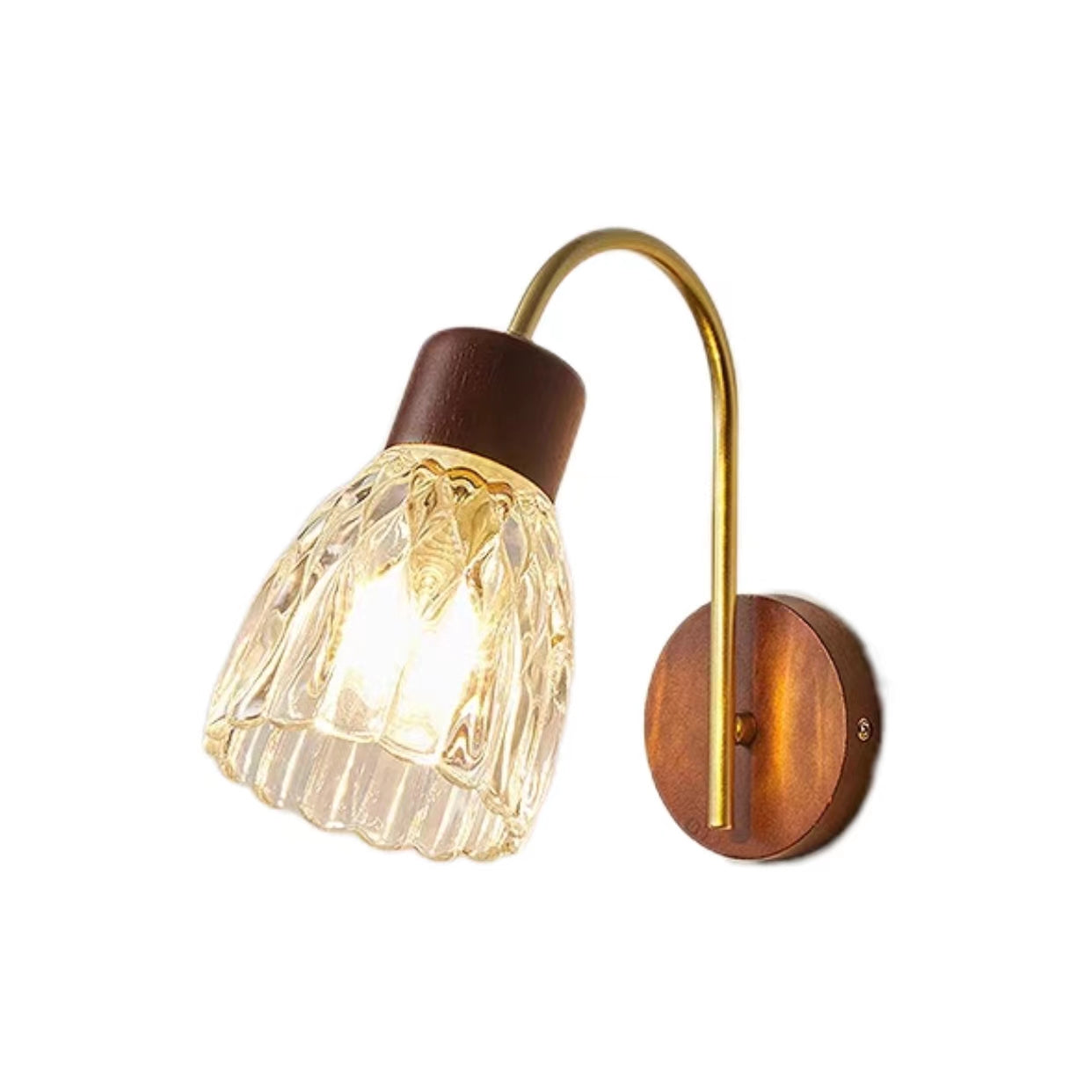 Vintage Wooden Minimalist Glass Wall Light