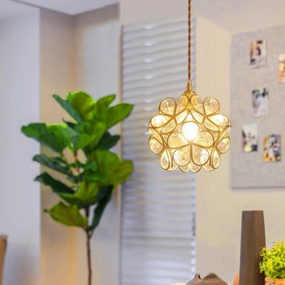 Modern Flower Petal Glass Pendant Lamp